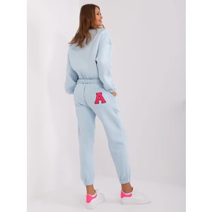 Light blue and fluorine pink tracksuit with sweatshirt