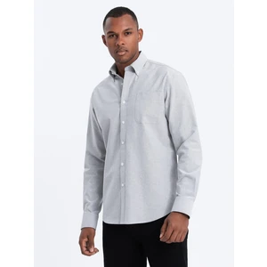 Ombre Oxford REGULAR men's fabric shirt - grey