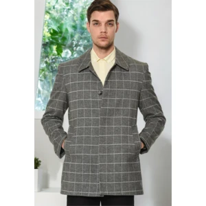 PLT8206 DEWBERRY MEN'S COAT-PLAID GREY