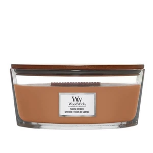 Woodwick Santal Myrrh vonná svíčka s dřevěným knotem (hearthwick) 453,6 g