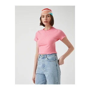 Koton Crew Neck Short Sleeve Crop T-Shirt