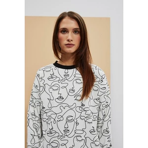 WOMEN'S SWEATSHIRT L-BL-4012 OFF WHITE