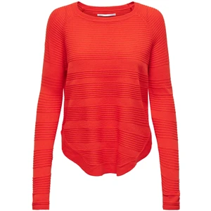 Red Ribbed Lightweight Sweater ONLY Caviar - Women