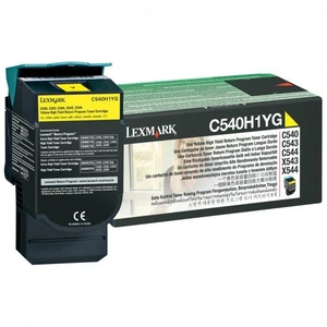 Lexmark originální toner C540H1YG, yellow, 2000str., return, high capacity, Lexmark C540, X543, X544, X543, X544