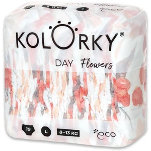 KOLORKY DAY - kvety - L (8-13 kg) - 19 ks - jednorazové eko plienky