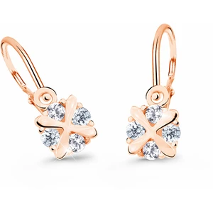 Cutie Jewellery Něžné dětské náušnice z růžového zlata C2753-10-X-4 bílá