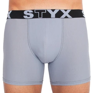 Men&#39;s boxers Styx long sports rubber light gray (U1067)