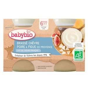 BABYBIO Brassé z kozího mléka hruška fík 2x130 g