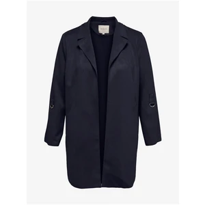 Dark blue lightweight coat for women in suede finish ONLY CARMAKOMA Joline - Ladies