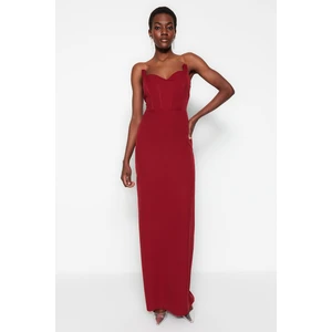 Trendyol Claret Red Lined Woven Evening Dress