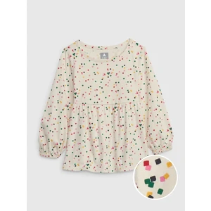 GAP Dětské tričko organic cotton peplum - Holky