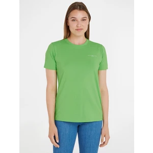Tričko Tommy Hilfiger dámsky, zelená farba