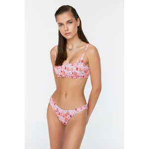 Trendyol Lilac Floral Patterned Gipe Bikini Bottom