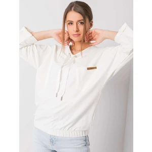 Oversized cotton sweatshirt in ecru color