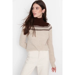 Trendyol Sweater - Brown - Regular fit