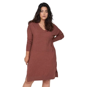 ONLY CARMAKOMA Dámské šaty CARIBI Regular Fit 15263791 Spiced Apple MELANGE 5XL/6XL