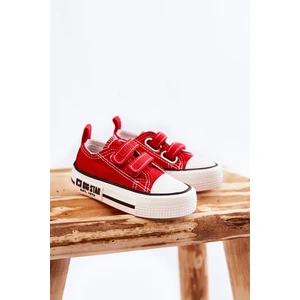 Kids fabric sneakers with Velcro BIG STAR KK374082 Red