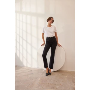 Trendyol Black Sustainable High Waist Slim Flare Jeans