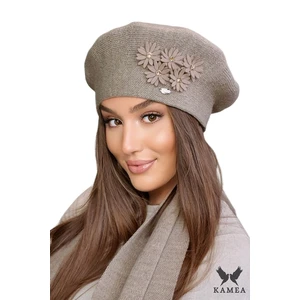 Beret damski Kamea Kamea_Beret_K.22.051.04_Dark_Beige