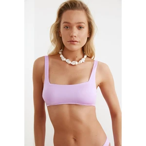 Trendyol Lilac Shiny Bikini Top