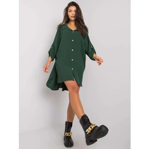 Dark green dress with a collar