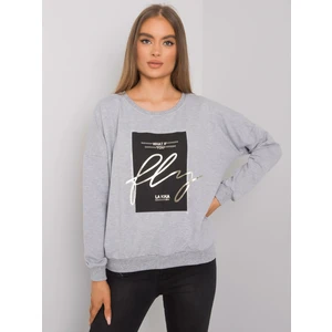 Gray melange women's hooded sweatshirt