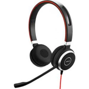 Náhlavná sada stereo Jabra Evolve 40 MS Stereo, stereo, káblový, čierna, červená