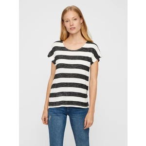 Vero Moda Dámské triko VMWIDE STRIPE 10190017 Snow White L