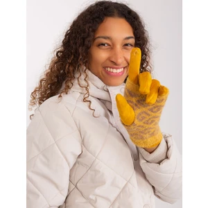 Dark yellow two-piece touch gloves