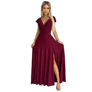 Women's shiny long dress with a neckline Numoco