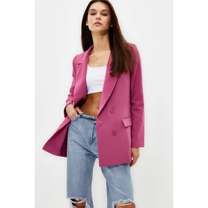 Trendyol Pink Regular Lined Double Breasted Closure Woven Blazer Jacket