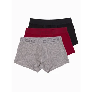 Ombre Men's cotton boxer shorts with logo - 3-pack mix