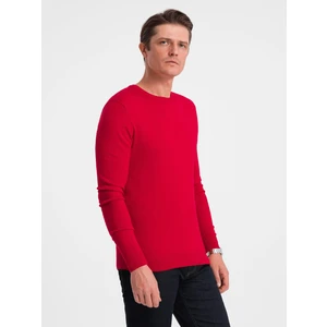 Ombre Classic men's sweater with round neckline - red