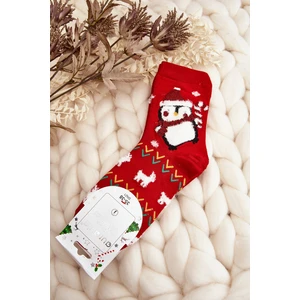 Women's Socks With Penguin Red