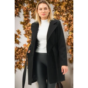 Z6778 DEWBERRY WOMEN'S COAT-LIGHT BLACK