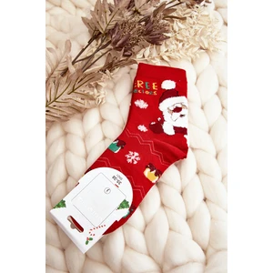 Women's socks with Santa Claus Red