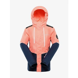 Children's ski jacket with ptx membrane ALPINE PRO ZARIBO neon salmon