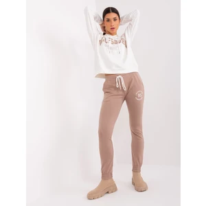 Ecru - Dark Beige Tracksuit with Sweatshirt