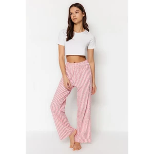 Trendyol Pink Cotton Striped Knitted Pajama Bottoms