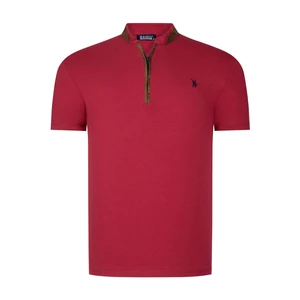 T8571 DEWBERRY ZIPPERED MEN'S T-SHIRT-PLAIN BURGUNDY