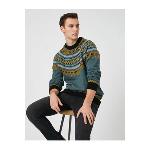 Koton Crew Neck Sweater with Ethnic Detail