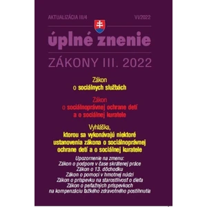 Aktualizácia III/4 2022 – Sociálne služby a sociálnoprávna ochrana detí