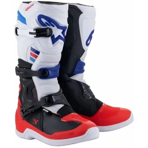 Alpinestars Tech 3 Boots White/Bright Red/Dark Blue 44,5 Stivali da moto