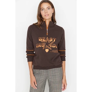 Trendyol Sweatshirt - Brown - Regular fit