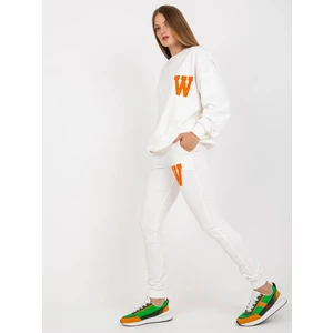 White tracksuit with hoodless sweatshirt