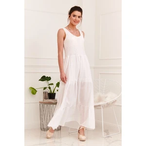 Summer dress on hangers, white