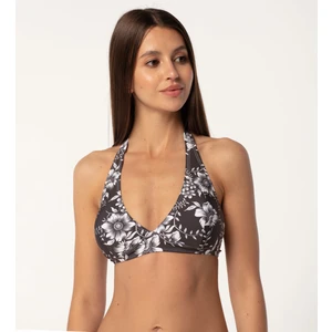 Aloha From Deer Woman's Dark Flowers Halter Neck Bikini Top BTH AFD523