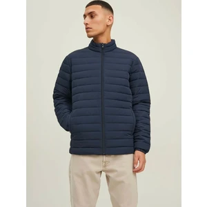 Tmavě modrá prošívaná bunda Jack & Jones Puffer - Pánské