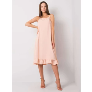 Casual summer dress in peach color
