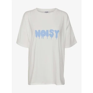 White loose T-shirt with noisy May Mida inscription - Women